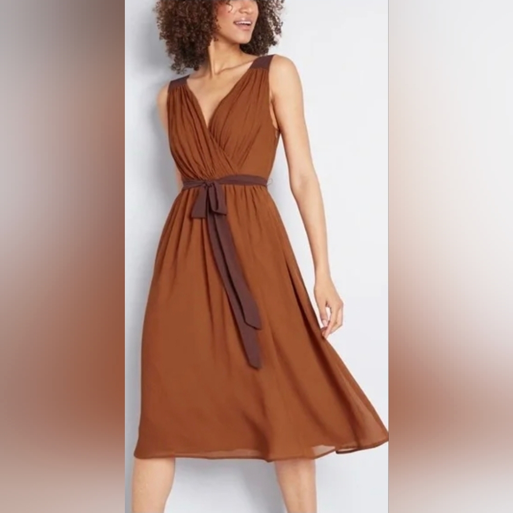 Modcloth Rusty Orange Dress. Size Medium